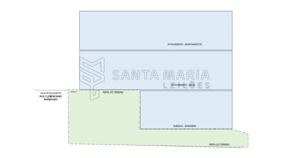 LOTE 001 - Imóvel inacabado localizado na rua Clemenciano Barnasque nº 1101 em São Sepé/RS, e o respectivo terreno com 418,88m² de esquina em declive localizado na junção das ruas Independência e Clemenciano Barnasque e, conforme avaliação feita pelo perito: No subsolo, garagens, no primeiro pavimento sala comercial e no segundo pavimento apartamentos.  A área construída total do prédio foi aferida in loco em torno de 942m². Matriculado sob n°81 do CRI de São Sepé/RS.
