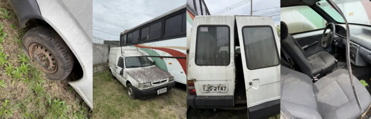 LOTE 026 - Caminhonete FIAT/FIORINO IE, ano/modelo 2000/2000, placas IJS2147, RENAVAM 746087560, na cor branca, situação: péssimo estado.