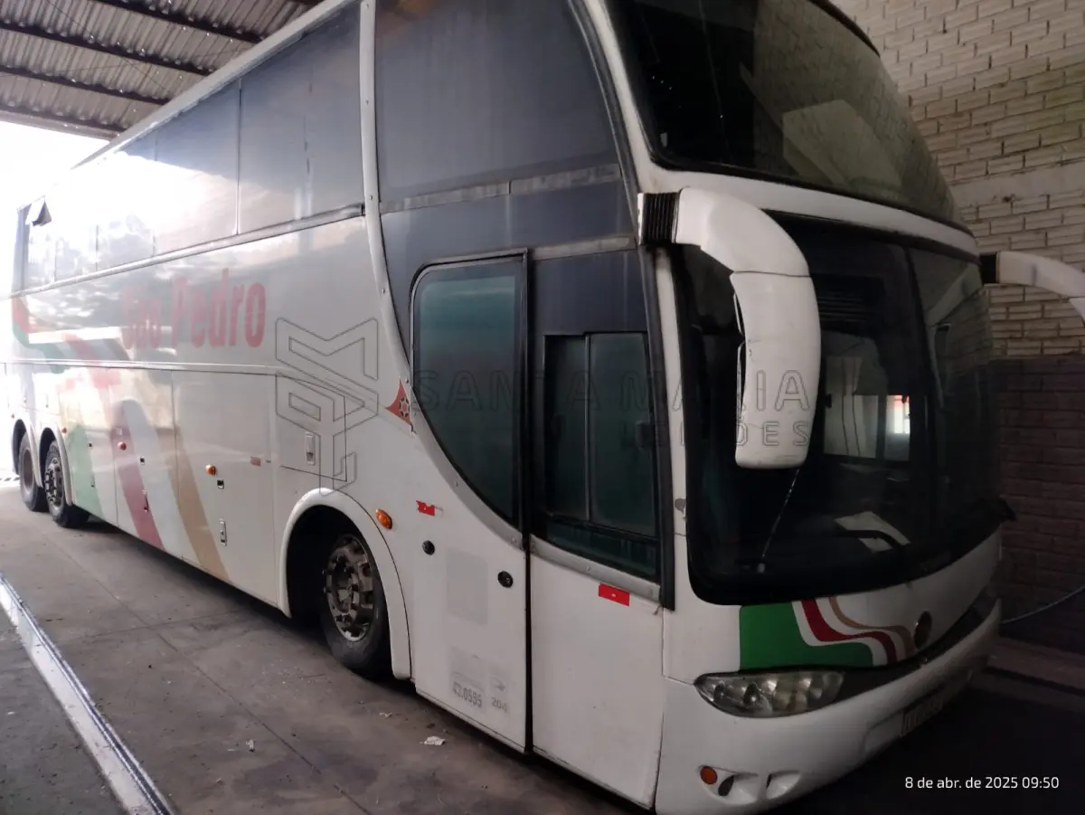 LOTE 013 - Ônibus MBENZ/MPOLO PARADISO LDR, ano/modelo 2003/2003, placas ILV7C82, RENAVAM 828722013, na cor branca, situação: rodando.