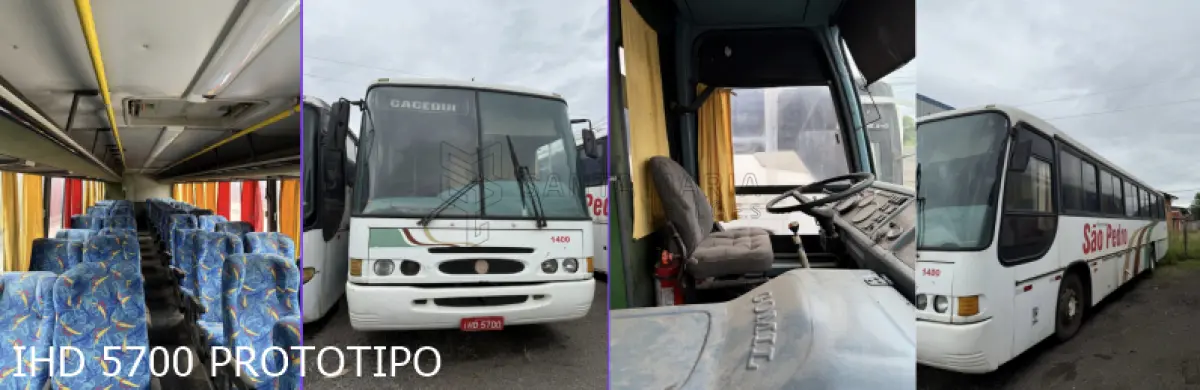 LOTE 001 - 6 ônibus: 1º SCANIA/MPOLO PARADIS DDR, ano/modelo 2008/2009, placas IPJ7861, situação: rodando. 2º MON/PROTOTIPO, ano/modelo 1998/1998, placas IHD5700,  situação: não está rodando. 3º M.BENZ/OF 1318, ano/modelo 1992/1993, placas IHM4150, situação: não está rodando. 4º M.BENZ OF 1318, ano/modelo 1994/1995, placas HOM9104, situação: não está rodando. 5º VOLKS/BUSSCAR EL BUSS R, ano/modelo 1998/1999, placas AJG5B90, situação: não está rodando. 6º VW/MPOLO VIAGGIO R, ano/modelo 2009/2010, placas IQL5481, situação: não está rodando.