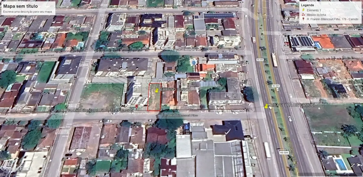 LOTE 001 - Um terreno com 300m² localizado na Rua Franklin Bittencourt Filho, entre o prédio n° 179 e a casa 65 no Bairro Camobi em Santa Maria/RS, terreno esse sem benfeitorias, designado sob o nº 171, da quadra nº 11, com as seguintes medidas e confrontações: 10m00 de largura na frente a Leste, para a Rua Franklin Bittencourt Filho, com igual medida nos fundos; ao Oeste, onde entesta com parte dos terrenos nºs 218 e 221; por 30m00 de extensão da frente a fundos, confrontando: por um lado ao Norte com o terreno nº 170; e, pelo outro lado, ao Sul, com o terreno nº 172. Matriculado sob n° 31.670 do CRI de Santa Maria/RS.