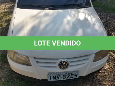 LOTE 001 - Veículo VW/GOL 1.0, ano/modelo 2007/2008, placa INV6259, RENAVAM 920044255, na cor branca.