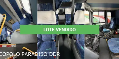 LOTE 001 - 6 ônibus: 1º SCANIA/MPOLO PARADIS DDR, ano/modelo 2008/2009, placas IPJ7861, situação: rodando. 2º MON/PROTOTIPO, ano/modelo 1998/1998, placas IHD5700,  situação: não está rodando. 3º M.BENZ/OF 1318, ano/modelo 1992/1993, placas IHM4150, situação: não está rodando. 4º M.BENZ OF 1318, ano/modelo 1994/1995, placas HOM9104, situação: não está rodando. 5º VOLKS/BUSSCAR EL BUSS R, ano/modelo 1998/1999, placas AJG5B90, situação: não está rodando. 6º VW/MPOLO VIAGGIO R, ano/modelo 2009/2010, placas IQL5481, situação: não está rodando.