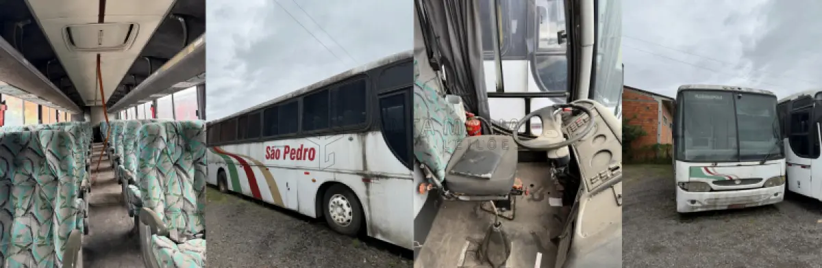 LOTE 002 - Ônibus M.BENZ/COMIL CAMPIONE R, ano/modelo 1998/1998, placas IIU7417, RENAVAM 715506498, na cor branca, situação: ruim.