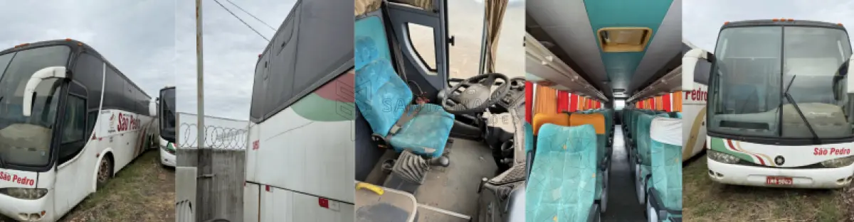 LOTE 004 - Ônibus VW/MPOLO PARADISO R, ano/modelo 2005/2005, placas IMR9863, RENAVAM 865727457, na cor branca, situação: ruim/motor e diferencial.