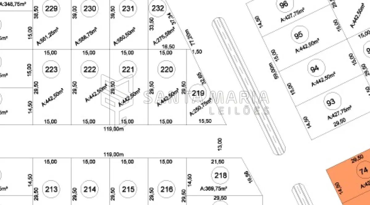 LOTE 002 - Um terreno na Rua Professor Raymundo Luiz Marinho Carvalho, designado pelo nº 220 da quadra 15, da área ‘’S-1’’, com a área de 442,50m², situado no Bairro Balneário Caverá, do lado par da numeração, distante 15m50 da esquina com a Avenida Avelino Cassol, com as seguintes medidas e confrontações: 15m00 ao Norte, com o terreno nº232; 15m00 ao Sul, com a Rua Professor Raymundo Luiz Marinho Carvalho; 29m50 ao Leste, com o terreno nº 219; 29m50 ao Oeste, com o terreno nº221, localizado no quarteirão formado pelas seguintes ruas: Norte, Avenida Tenente Alencastro Goulart Flores; Sul, Rua Professor Raymundo Luiz Marinho Carvalho; Nordeste, Avenida Avelino Cassol; e, Oeste, Rua José Soares Oliveira. Matriculado sob n° 36.448 do CRI de Alegrete/RS.