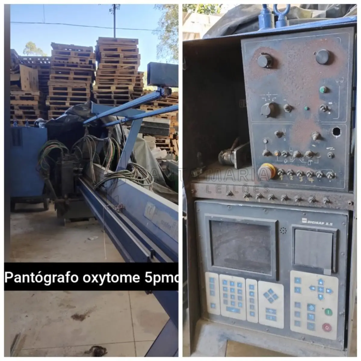 LOTE 001 - Conjunto de todos os itens metalúrgicos (17 itens):  1 Pantógrafo Oxytome 5PMD, Pantógrafo oxicorte é CNC.  1 Fresadora de mesa HURON MX5, Ano 1989. Retrofit com comando CNC FAGOR em 2004.  1 Pantógrafo Plasma 3000 HD White Martins. Faltam CNC e tocha.  2 Fresadoras chanfradeiras, BAUTEC, Italianas.  Fazem cortes das quinas em ângulos de 15 a 60 graus. 12 máquinas de solda com eletrodo - marca Eutectic - modelo GS - 425 – ELETRODO, 425 AMPERES, sem os cabos externos.