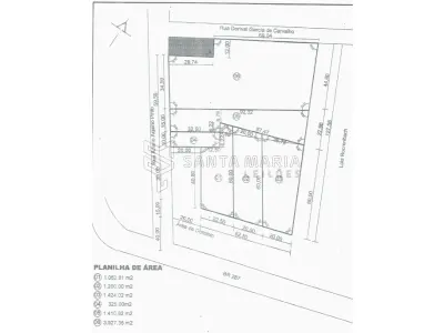 LOTE 001 - Terreno com a área de 1.410,82m², onde faz frente para a rua Ariano Aquino Pinto, distando 45m da área de domínio da BR 287. Matriculado sob n°53.760 do CRI de Santiago/RS.