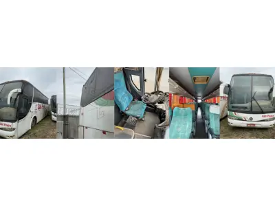 LOTE 004 - Ônibus VW/MPOLO PARADISO R, ano/modelo 2005/2005, placas IMR9863, RENAVAM 865727457, na cor branca, situação: ruim/motor e diferencial.
