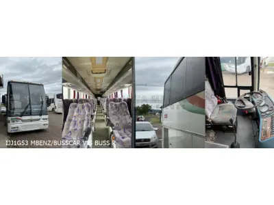 LOTE 003 - 6 ônibus e 1 motoneta: 1º MBENZ/MPOLO PARADISO LDR, ano/modelo 2003/2003, placas ILV7C82, situação: rodando.  2º VW/16.180 CO, ano/modelo 1997/1997, placas IGS5448, situação: não roda. 3º M.BENZ/COMIL CAMPIONE R, ano/modelo 1998/1998, placas IIU7417, situação: não roda. 4º MBENZ/BUSSCAR VIS BUSS R, ano/modelo 1999/1999, placas IJJ1G53, situação: não roda. 5º VW/COMIL CAMPIONE R, ano/modelo 2010/2010, placas IRV9951, situação: não roda. 6º VW/MPOLO PARADISO R, ano/modelo 2005/2005, placas IMR9863, situação: não roda. Motoneta HONDA/C100 BIZ, ano/modelo 2002/2002, placas IKN3451.