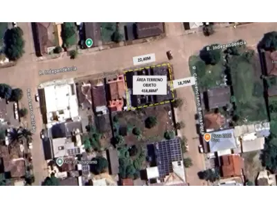 LOTE 001 - 50% (cinquenta por cento) do imóvel localizado na rua Clemenciano Barnasque nº 1101 em São Sepé/RS, sendo: Terreno com 418,88m² de esquina em declive localizado na junção das ruas Independência e Clemenciano Barnasque, possui uma construção inacabada e, conforme avaliação feita pelo perito: No subsolo, garagens, no primeiro pavimento sala comercial e no segundo pavimento apartamentos. A área construída total do prédio foi aferida in loco em torno de 942m². Matriculado sob n°81 do CRI de São Sepé/RS.